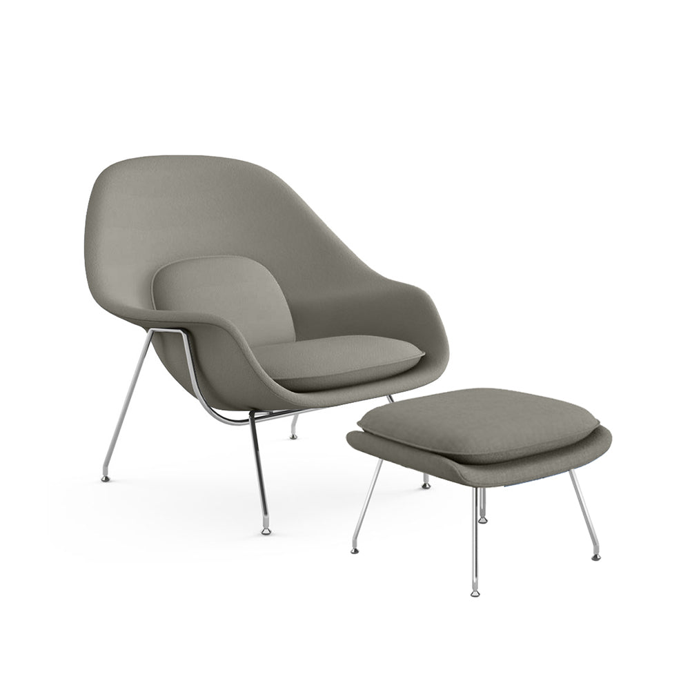 Sillón Womb Estructura Cromada con Otomana